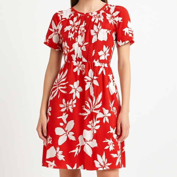 💙 Ara & Viv Soft Flowy Floral Tropical Midi Pockets Summer Dress 100% Rayon Siz - Picture 1 of 11